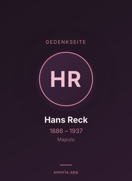 Gedenkportrait von Hans Reck