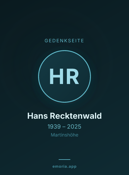 Gedenkportrait von Hans Recktenwald