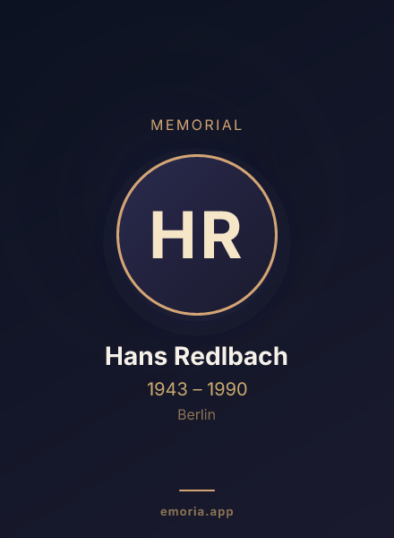 Memorial portrait of Hans Redlbach