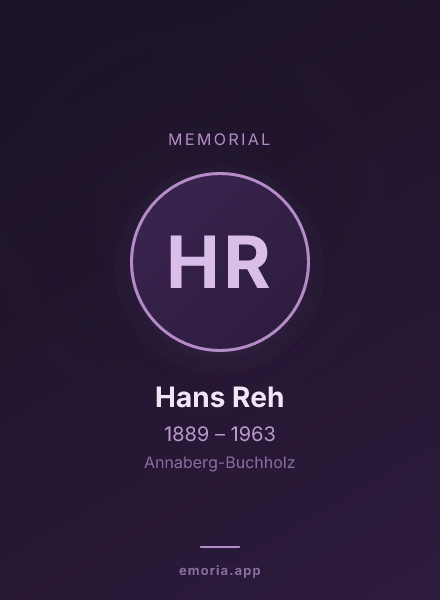Memorial portrait of Hans Reh