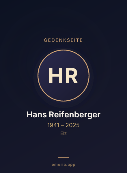 Gedenkportrait von Hans Reifenberger