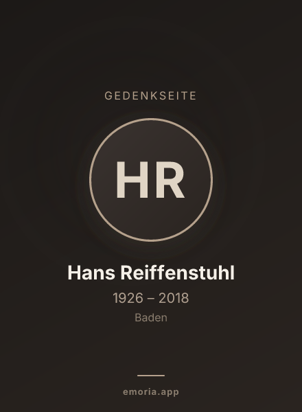 Gedenkportrait von Hans Reiffenstuhl