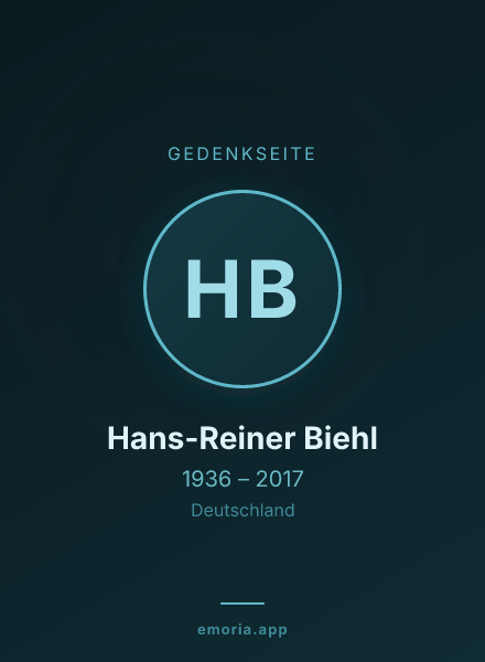 Gedenkportrait von Hans-Reiner Biehl