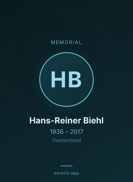 Memorial portrait of Hans-Reiner Biehl
