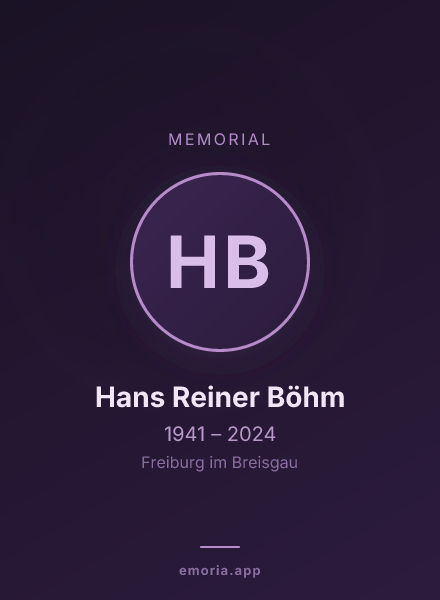 Memorial portrait of Hans Reiner Böhm
