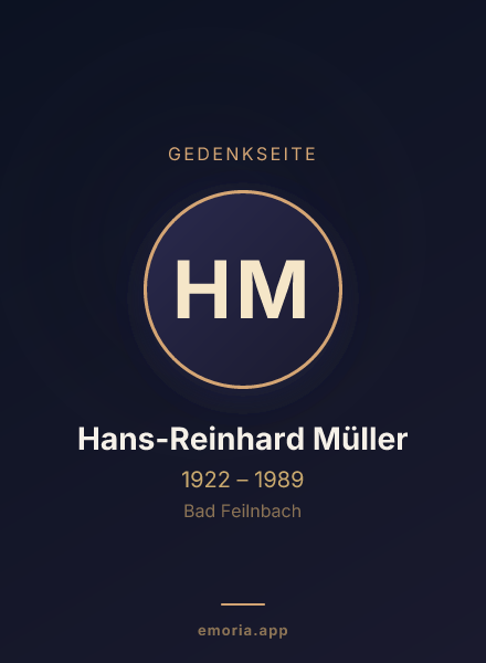 Gedenkportrait von Hans-Reinhard Müller