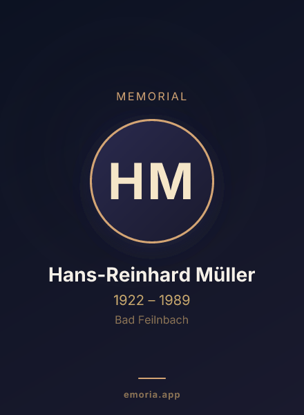 Memorial portrait of Hans-Reinhard Müller
