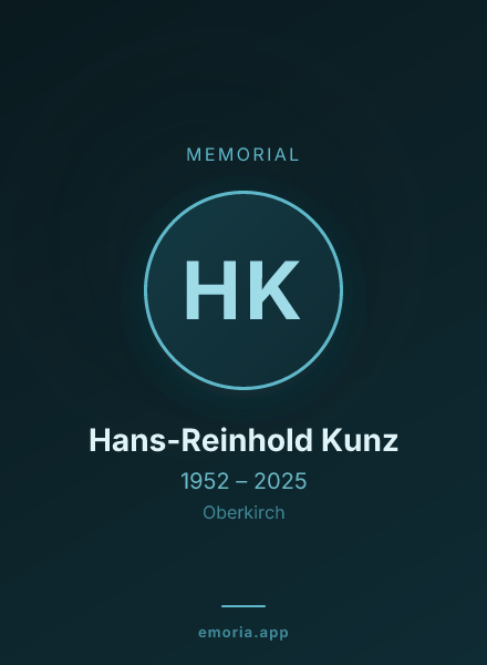 Memorial portrait of Hans-Reinhold Kunz
