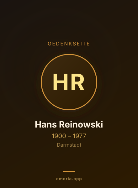 Gedenkportrait von Hans Reinowski