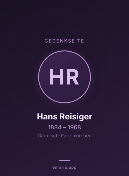 Gedenkportrait von Hans Reisiger