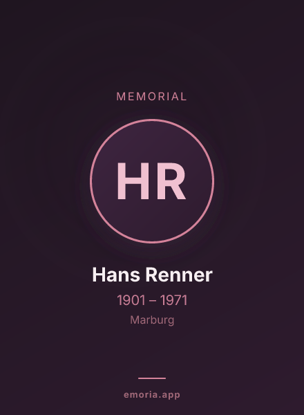Memorial portrait of Hans Renner