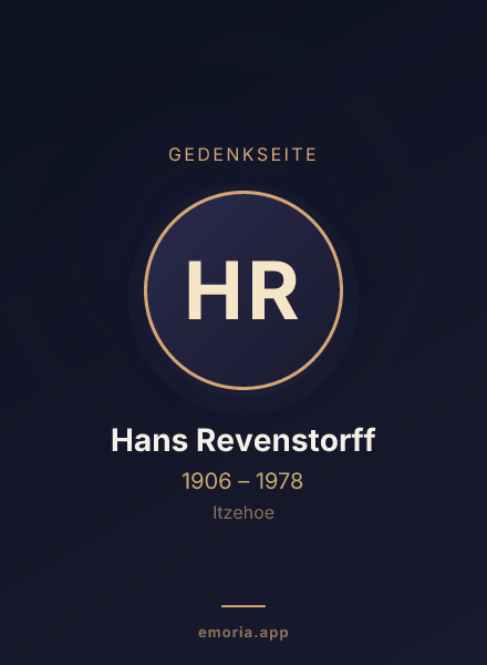 Gedenkportrait von Hans Revenstorff