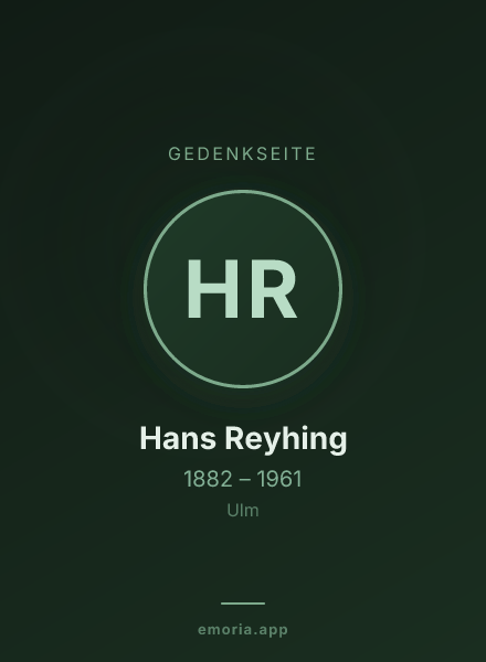 Gedenkportrait von Hans Reyhing