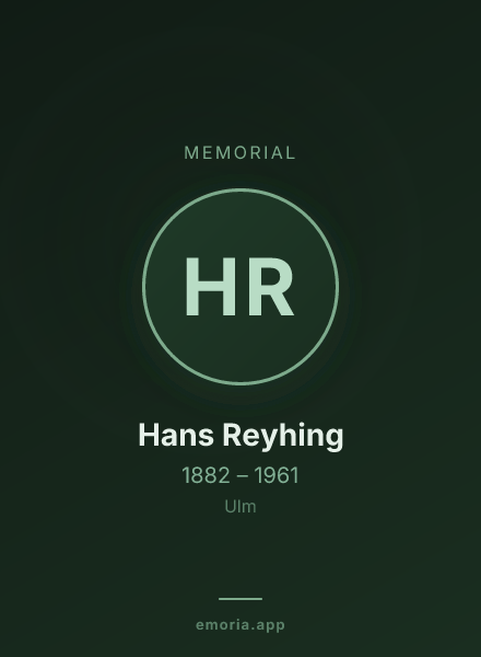 Memorial portrait of Hans Reyhing