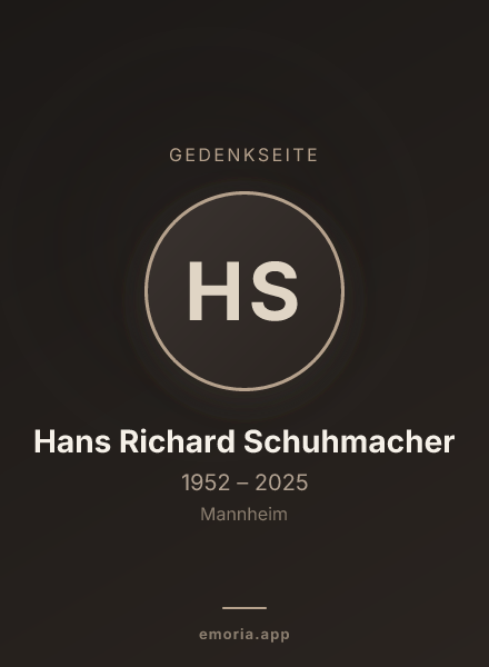 Gedenkportrait von Hans Richard Schuhmacher