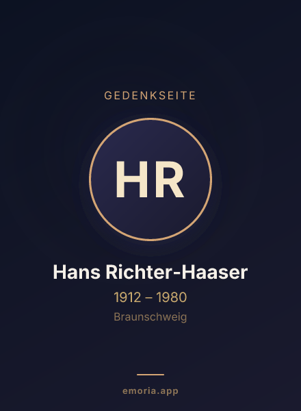 Gedenkportrait von Hans Richter-Haaser