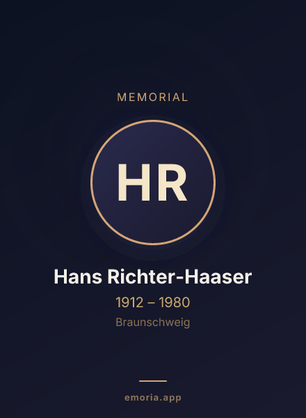 Memorial portrait of Hans Richter-Haaser
