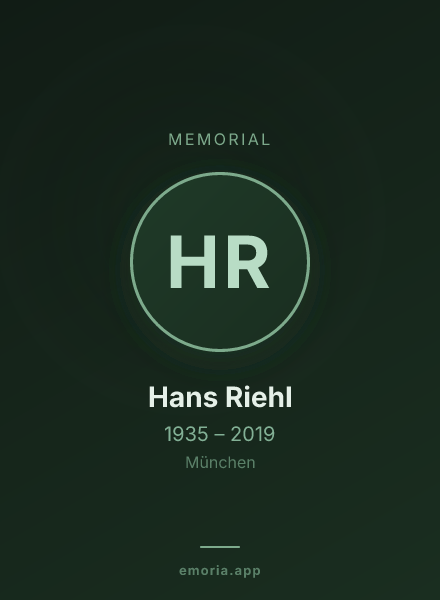Memorial portrait of Hans Riehl