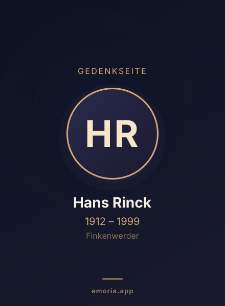 Gedenkportrait von Hans Rinck