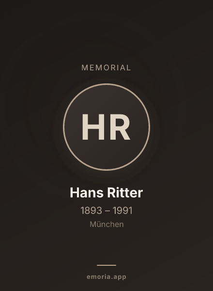 Memorial portrait of Hans Ritter
