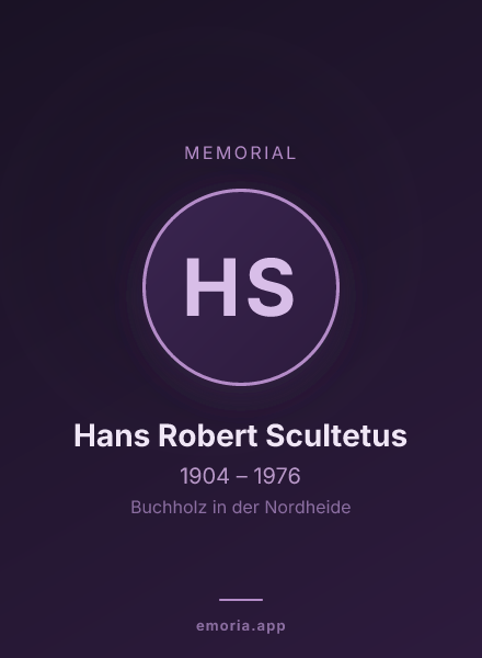 Memorial portrait of Hans Robert Scultetus