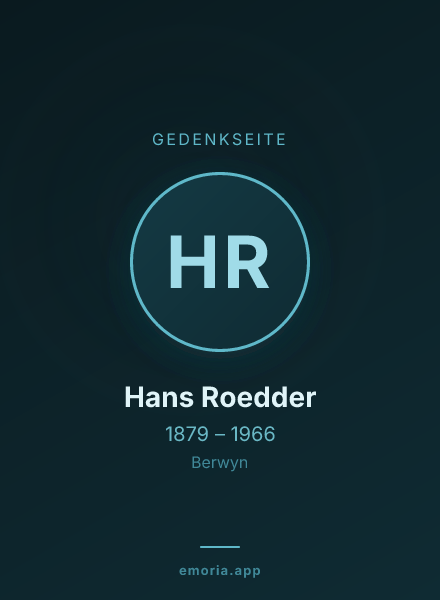 Gedenkportrait von Hans Roedder