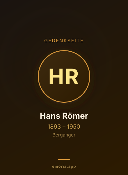 Gedenkportrait von Hans Römer