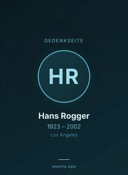 Gedenkportrait von Hans Rogger