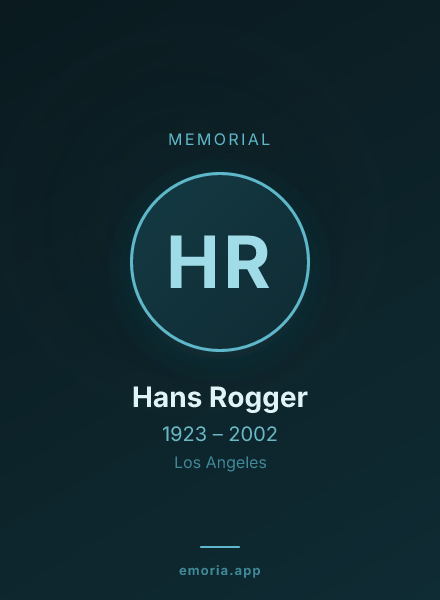 Memorial portrait of Hans Rogger