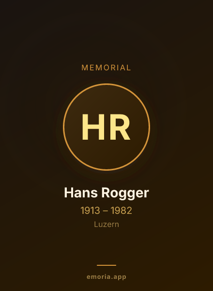 Memorial portrait of Hans Rogger