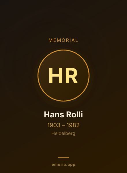 Memorial portrait of Hans Rolli