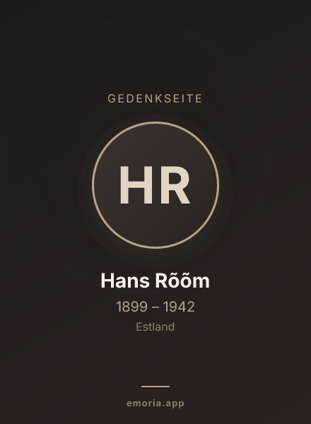 Gedenkportrait von Hans Rõõm