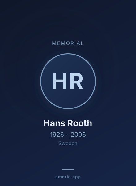 Memorial portrait of Hans Rooth