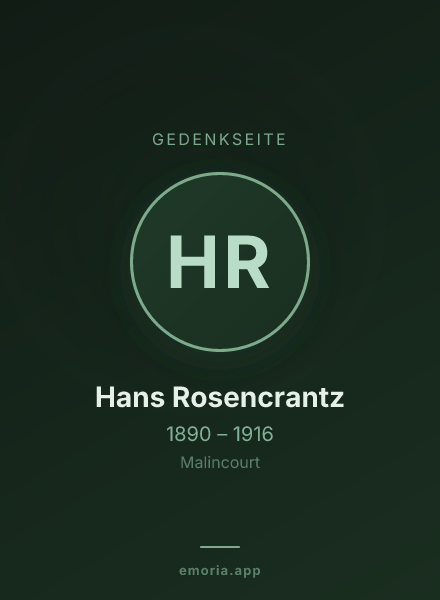 Gedenkportrait von Hans Rosencrantz