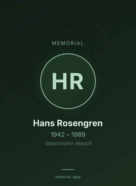 Memorial portrait of Hans Rosengren
