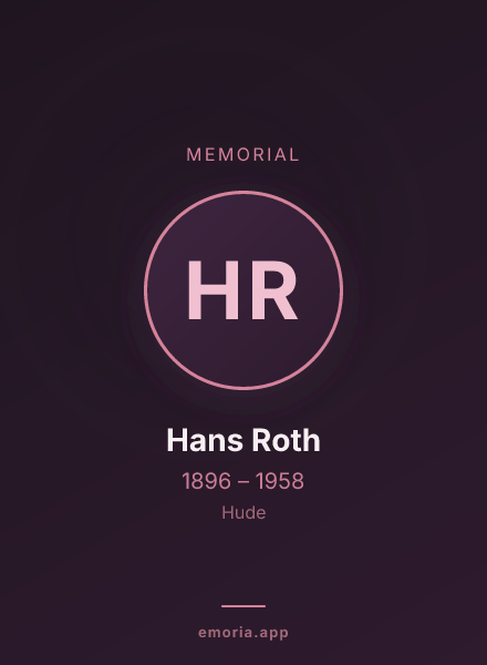 Memorial portrait of Hans Roth