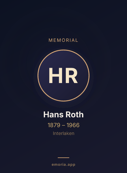 Memorial portrait of Hans Roth