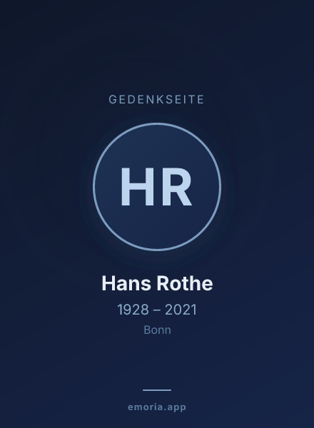 Gedenkportrait von Hans Rothe