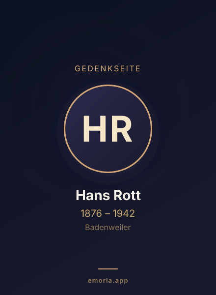 Gedenkportrait von Hans Rott