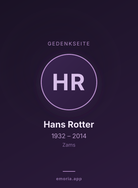 Gedenkportrait von Hans Rotter