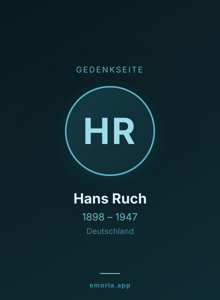 Gedenkportrait von Hans Ruch