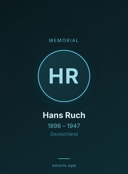 Memorial portrait of Hans Ruch