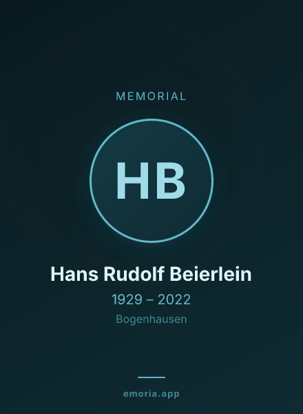 Memorial portrait of Hans Rudolf Beierlein