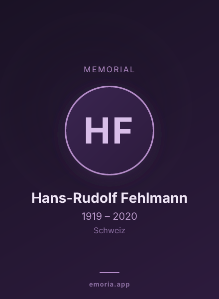 Memorial portrait of Hans-Rudolf Fehlmann