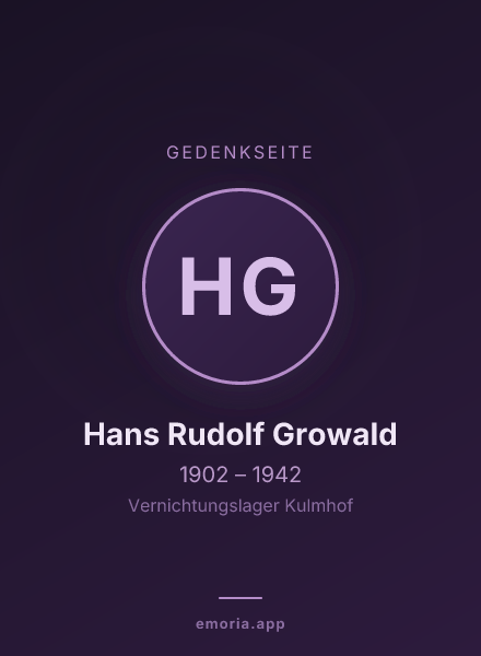 Gedenkportrait von Hans Rudolf Growald