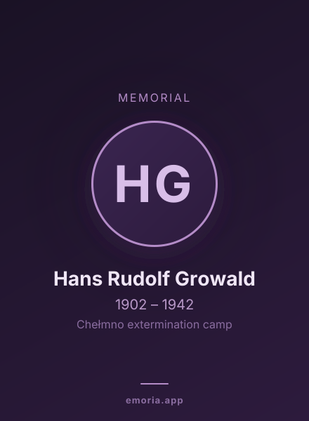 Memorial portrait of Hans Rudolf Growald