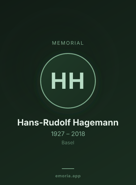 Memorial portrait of Hans-Rudolf Hagemann