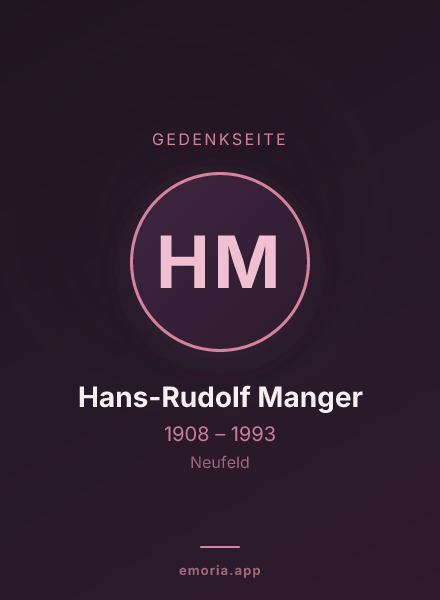 Gedenkportrait von Hans-Rudolf Manger
