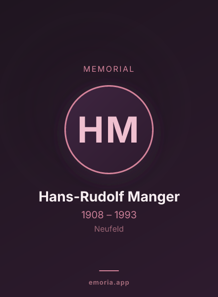 Memorial portrait of Hans-Rudolf Manger
