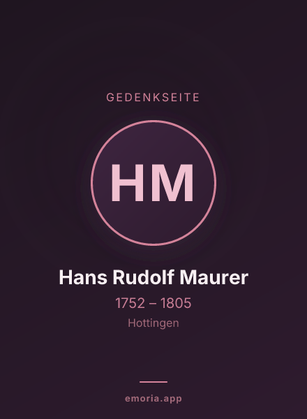Gedenkportrait von Hans Rudolf Maurer